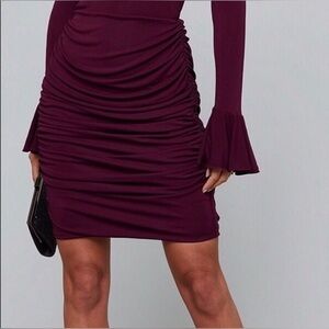 Bebe Pickled Beet Mini Ruffled Dress Size Small NWT